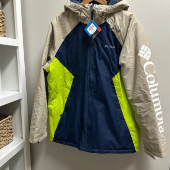NWT Columbia Waterproof Ski Jacket Echo Vale Sz L Omni-Tech Thermal Colorblock - Picture 1 of 11